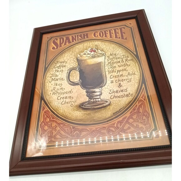 Spanish Coffee Recipe 13X16 Framed Print Coffee Bar Decor - Picture 5 of 6
